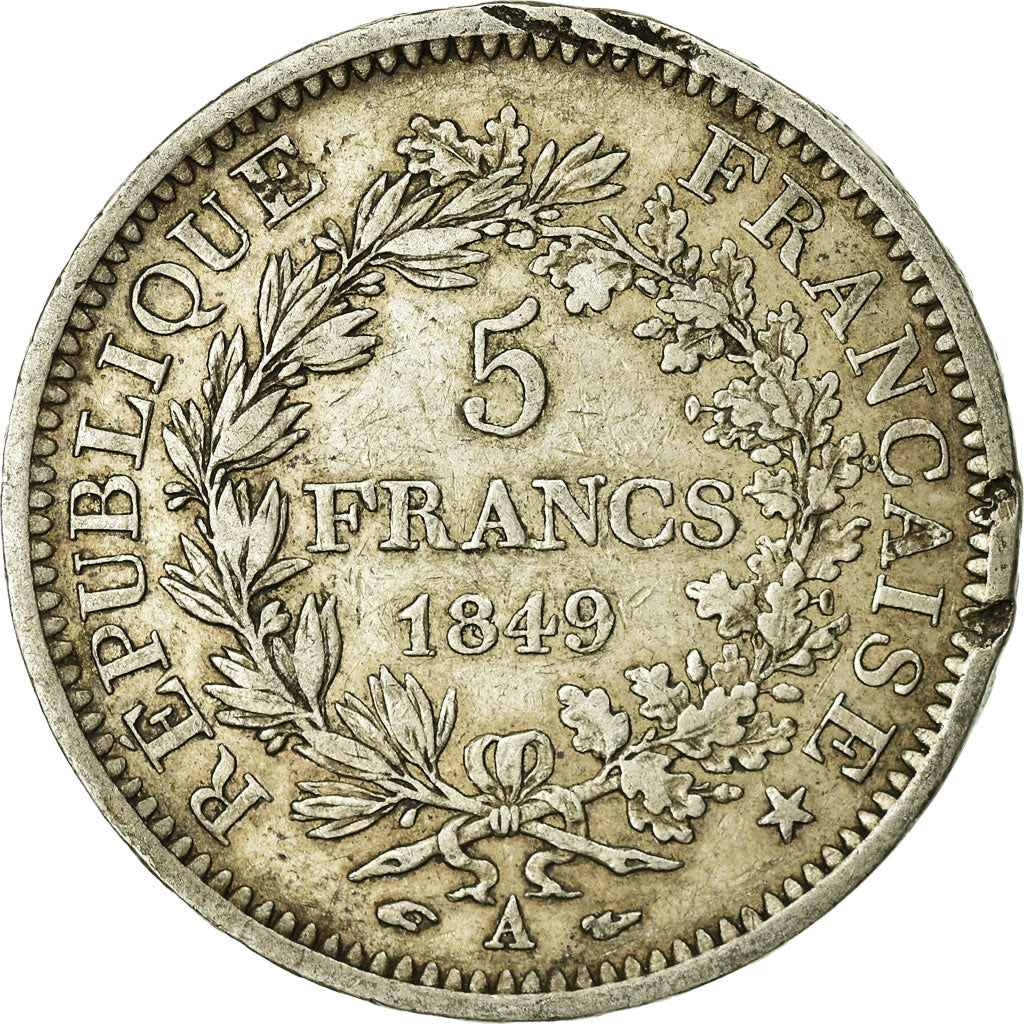 Munten, Frankrijk, Hercule, 5 Francs, 1849, Paris, FR, Zilver, KM:756.1