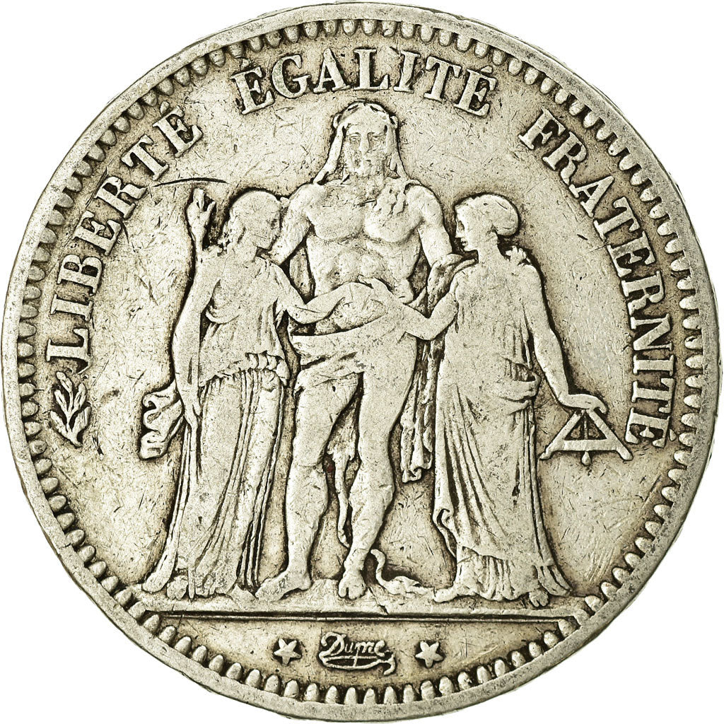 Coin, France, Hercule, 5 Francs, 1873, Bordeaux, VF(20-25), Silver, KM:820.2
