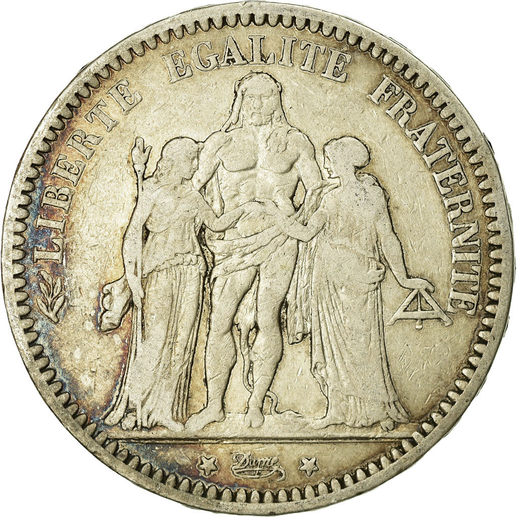 Coin, France, Hercule, 5 Francs, 1873, Bordeaux, VF(20-25), Silver, KM:820.2