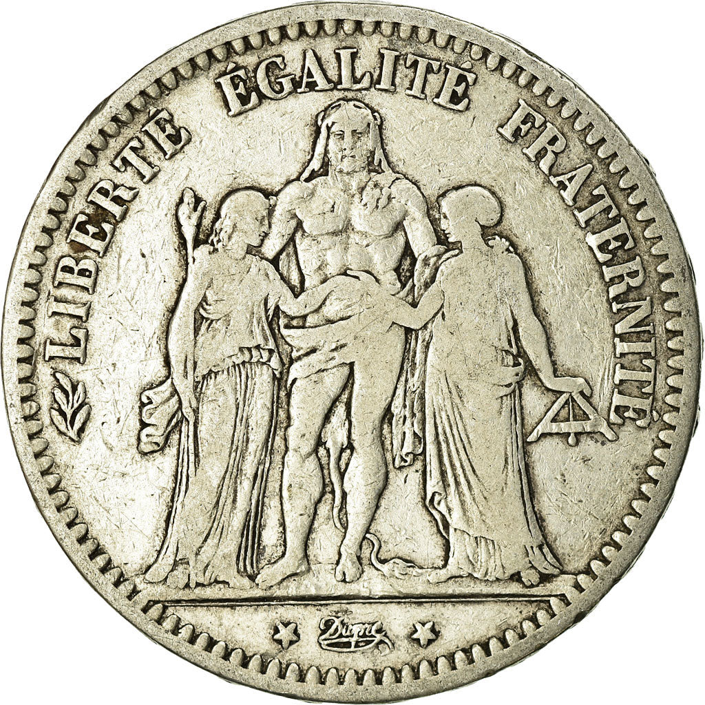 Coin, France, Hercule, 5 Francs, 1873, Bordeaux, VF(20-25), Silver, KM:820.2