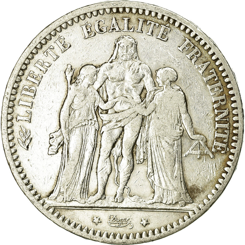 Coin, France, Hercule, 5 Francs, 1873, Bordeaux, VF(20-25), Silver, KM:820.2