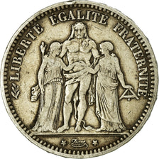 Moneta, Francia, Hercule, 5 Francs, 1873, Bordeaux, MB, Argento, KM:820.2