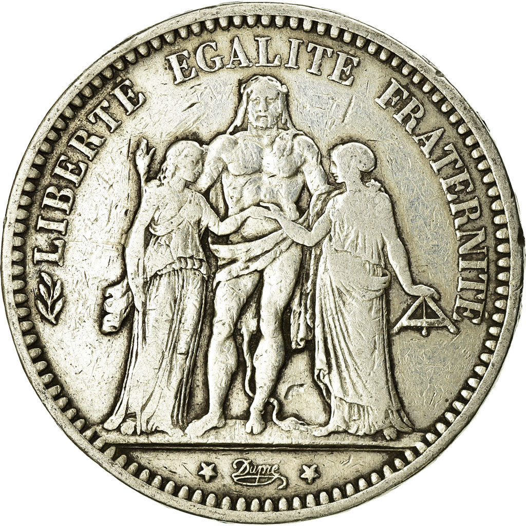 Coin, France, Hercule, 5 Francs, 1873, Bordeaux, VF(20-25), Silver, KM:820.2