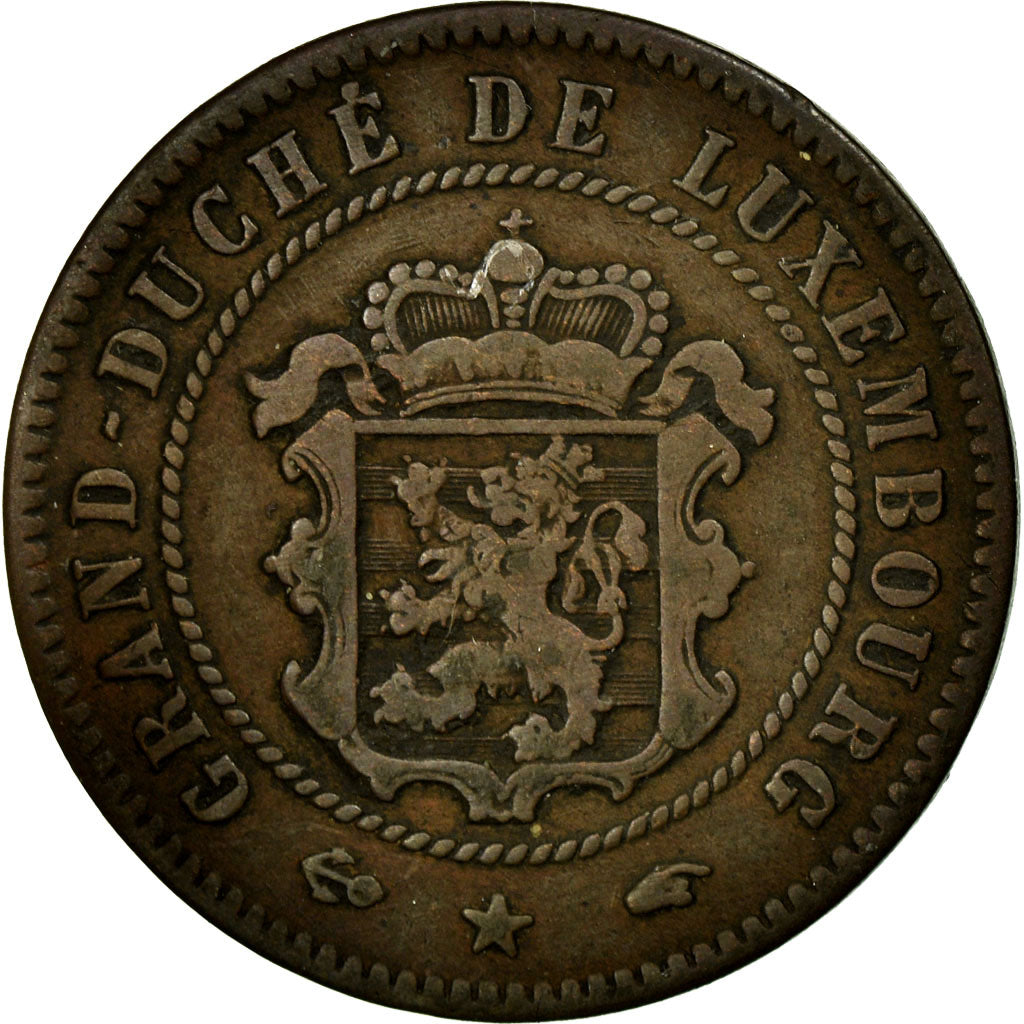 Coin, Luxembourg, William III, 5 Centimes, 1860, Paris, VF(30-35), Bronze