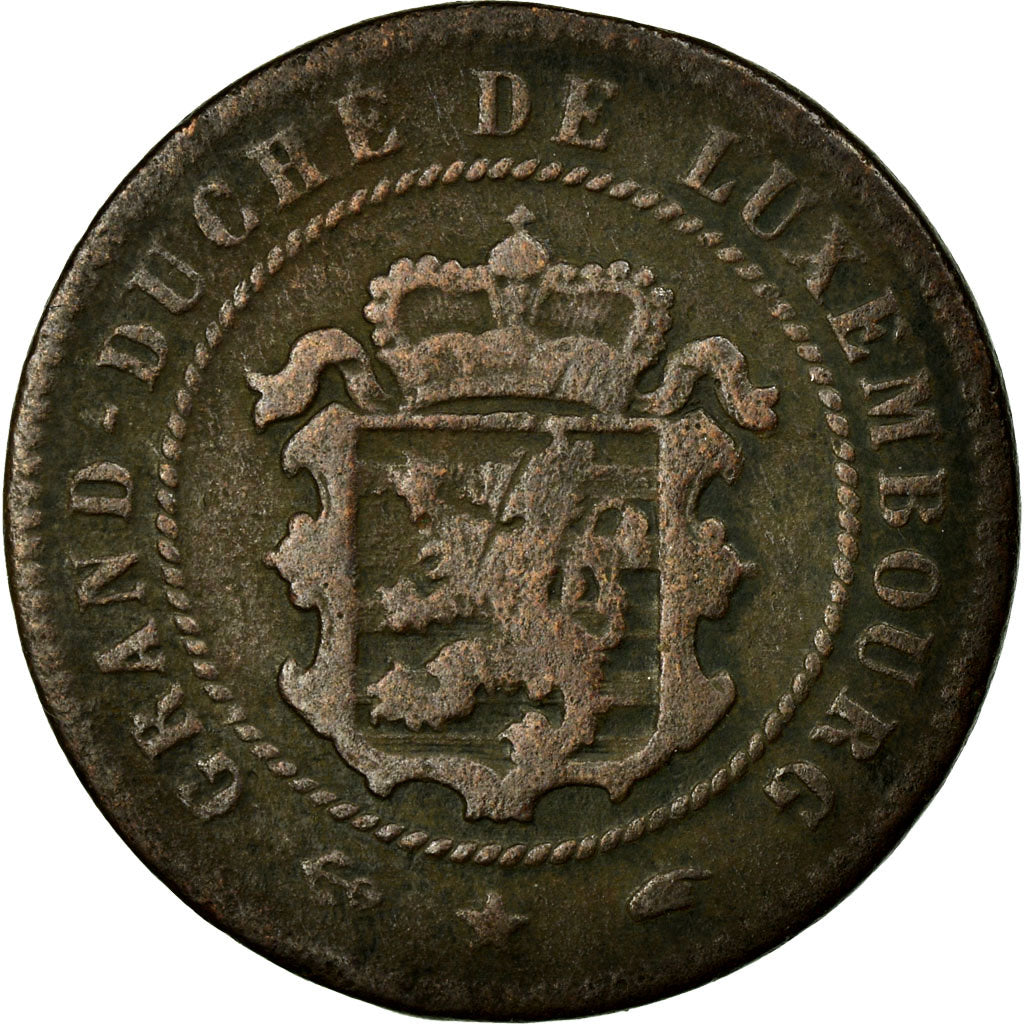 Coin, Luxembourg, William III, 5 Centimes, 1855, Paris, VF(20-25), Bronze