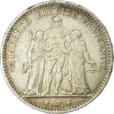 Moneta, Francia, Hercule, 5 Francs, 1874, Bordeaux, MB+, Argento, KM:820.2