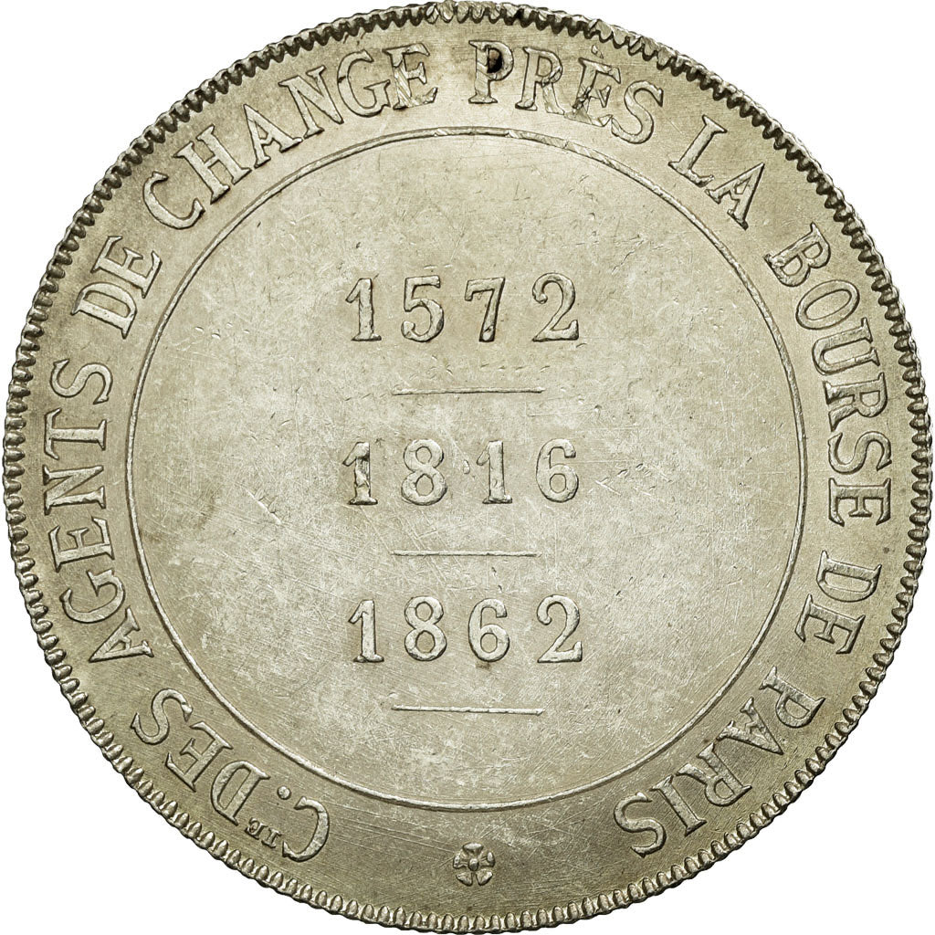 France, Token, Bank, 1875, AU(55-58), Silver