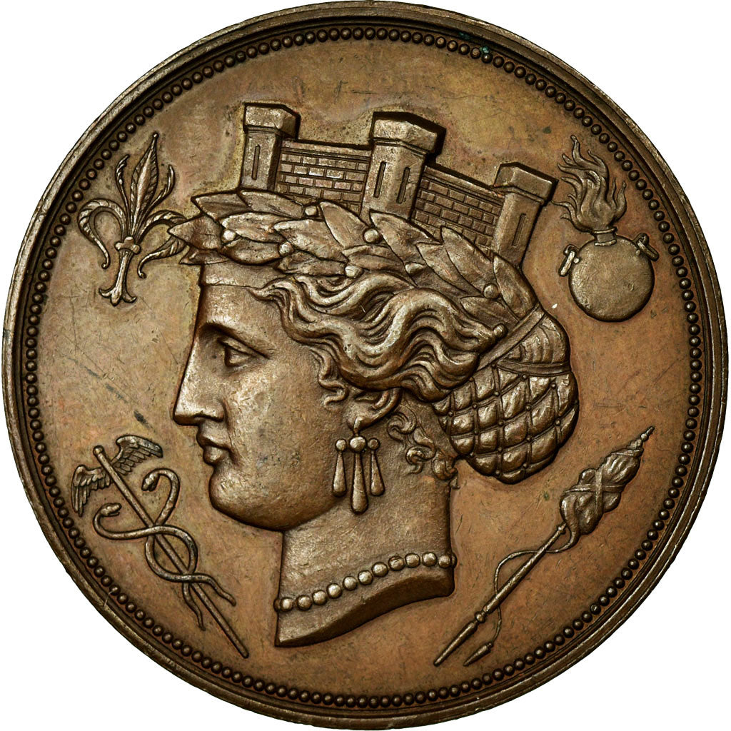 France, Token, Instruction and Education, 1866, AU(55-58), Copper