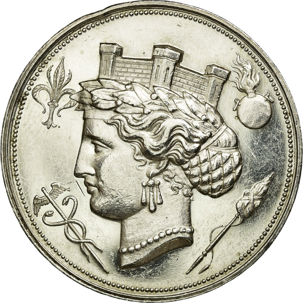 France, Token, Instruction and Education, 1866, AU(55-58), Silver