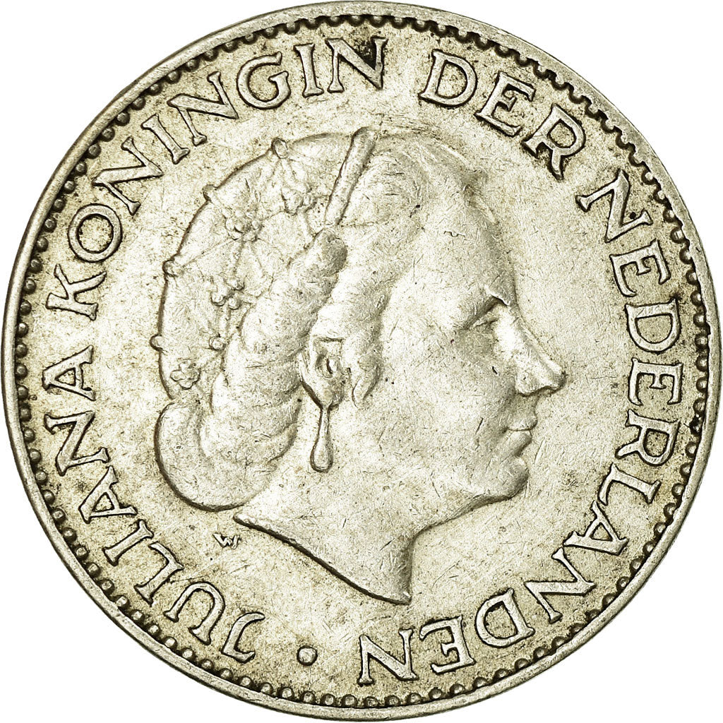 Munten, Nederland, Juliana, Gulden, 1956, ZF, Zilver, KM:184