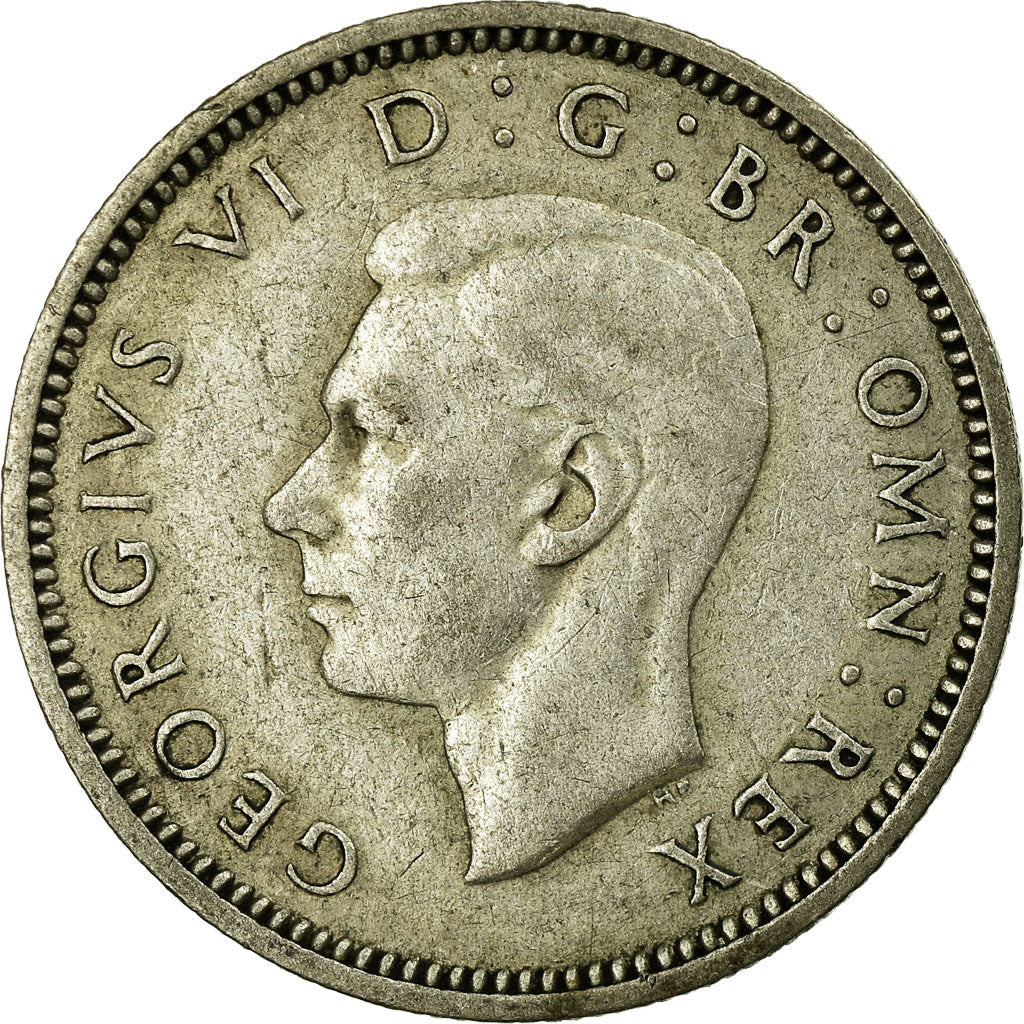 Moneda, Gran Bretaña, George VI, 6 Pence, 1941, MBC, Plata, KM:852