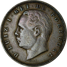 Coin, Portugal, Luiz I, 10 Reis, 1883, EF(40-45), Bronze, KM:526