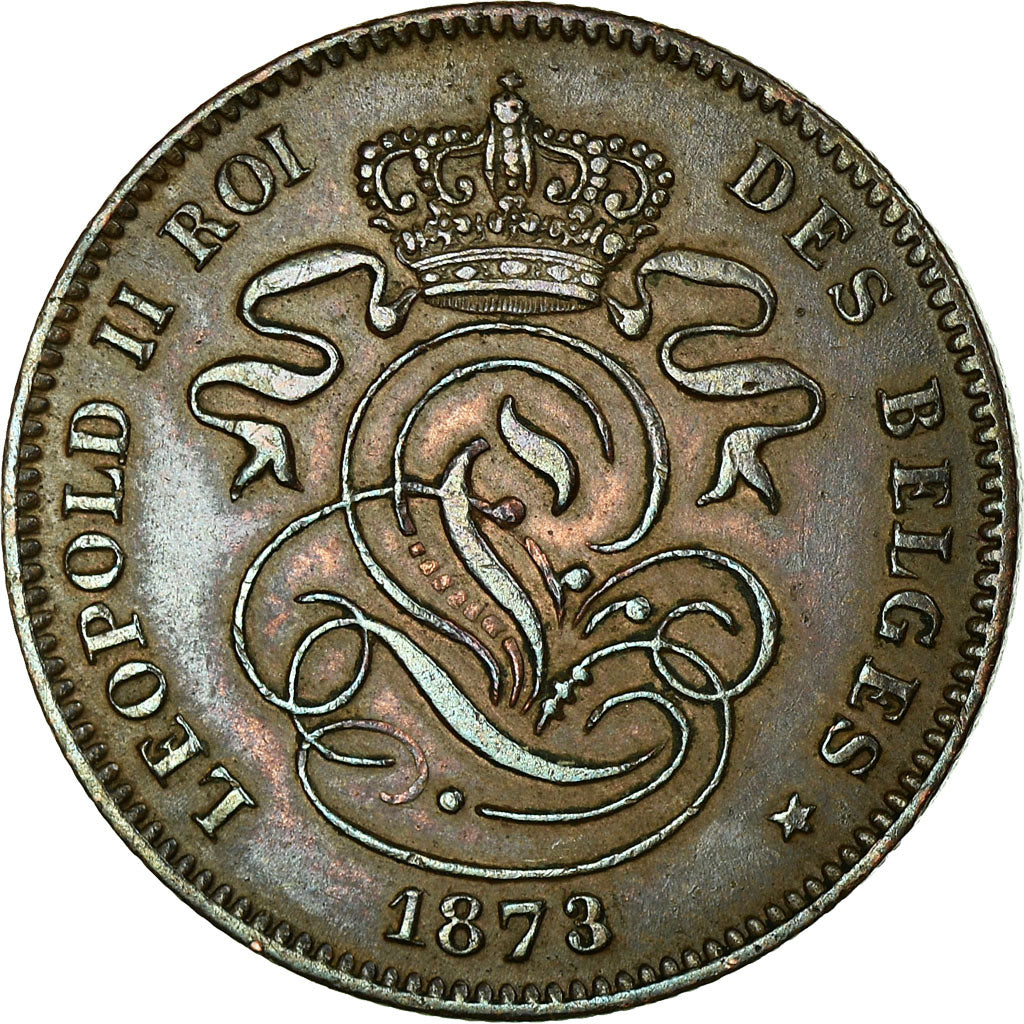 Munten, België, Leopold II, 2 Centimes, 1873, ZF, Koper, KM:35.1
