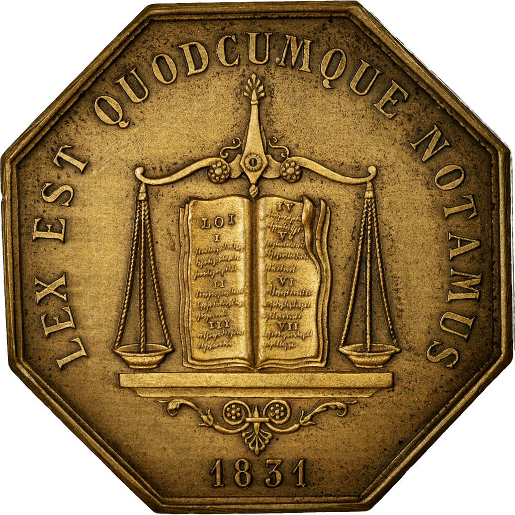 Francja, Token, Notariusz, 1831, AU(55-58), Bronze, Lerouge:112c