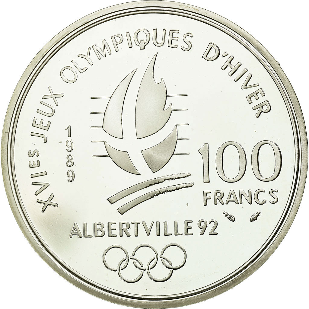 Moneta, Francja, 100 Francs, 1989, BE, MS(65-70), Srebro, KM:971, Gadoury:C1