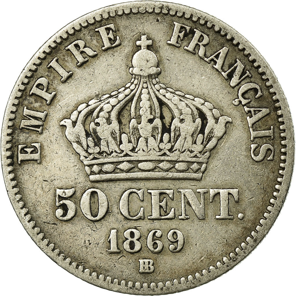 Coin, France, Napoleon III, Napoléon III, 50 Centimes, 1869, Strasbourg