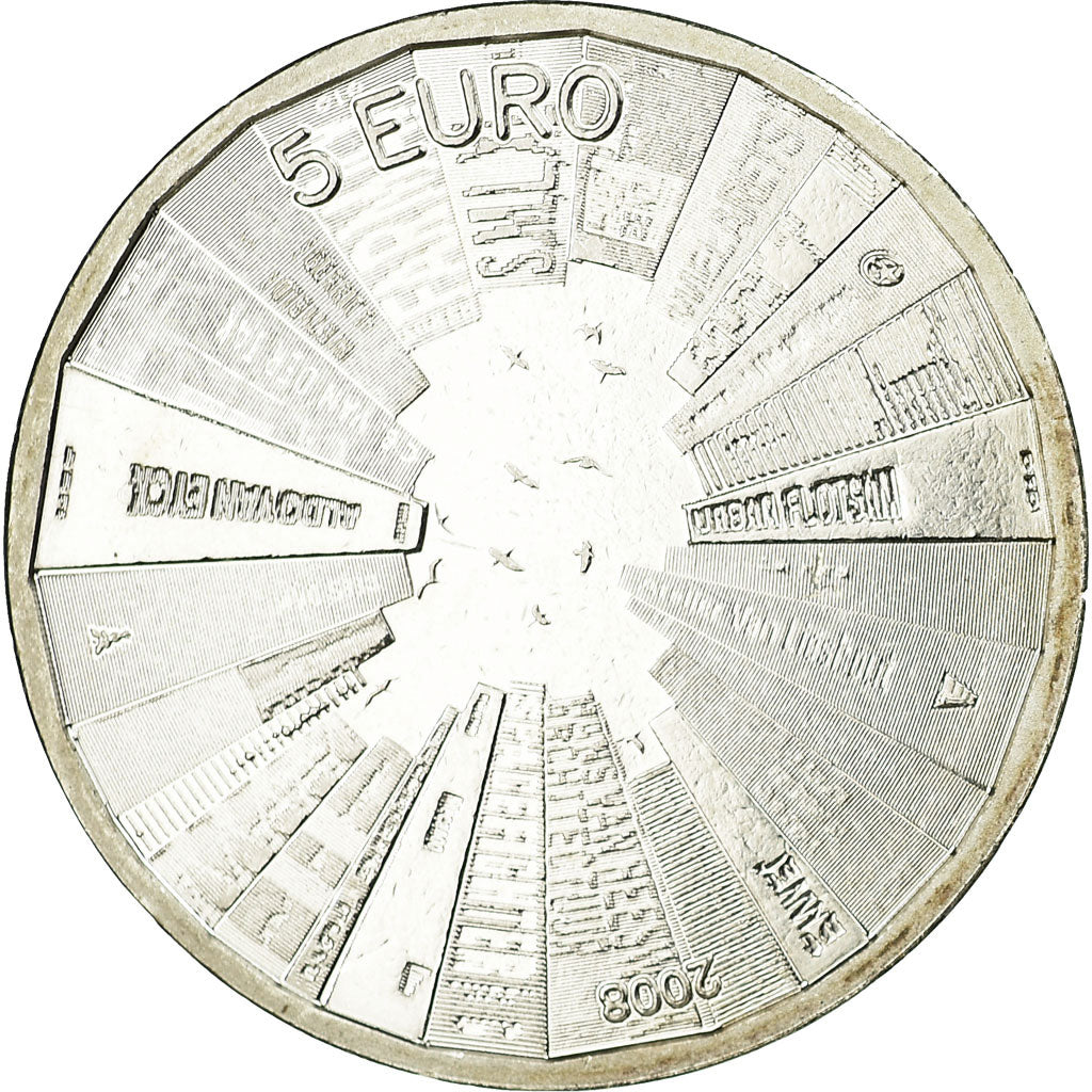 Netherlands, 5 Euro, 2008, VF(30-35), Silver Plated Copper, KM:279a