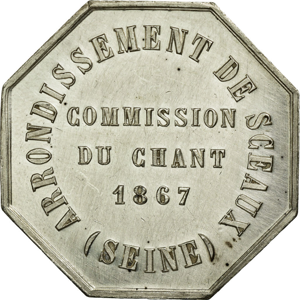France, Jeton, The Music, 1867, SUP, Argent