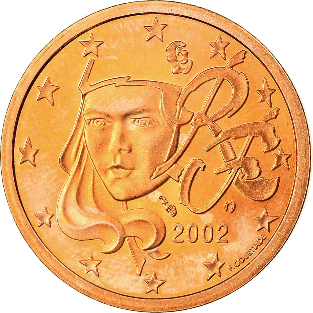 Francia, 5 Euro Cent, 2002, BE, SPL, Acciaio placcato rame, KM:1284