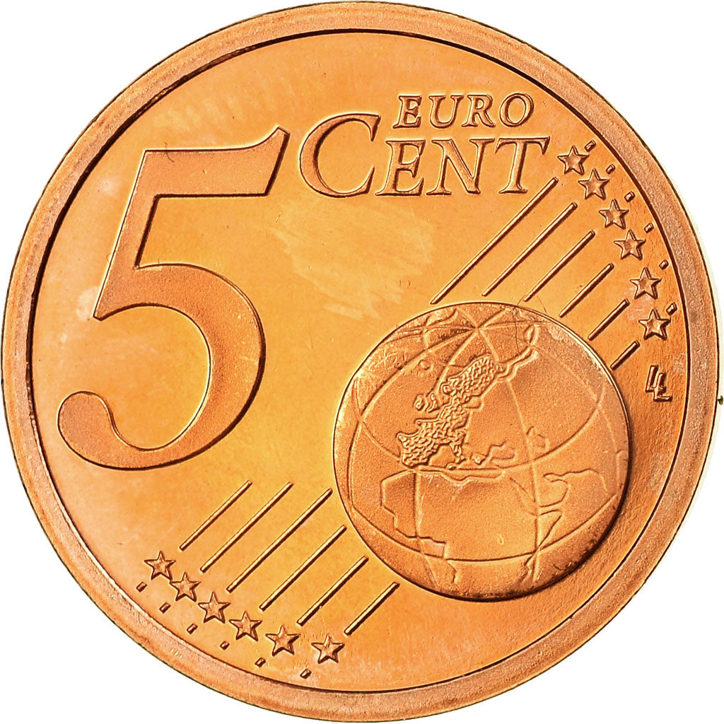 Francia, 5 Euro Cent, 2002, BE, SPL, Acciaio placcato rame, KM:1284