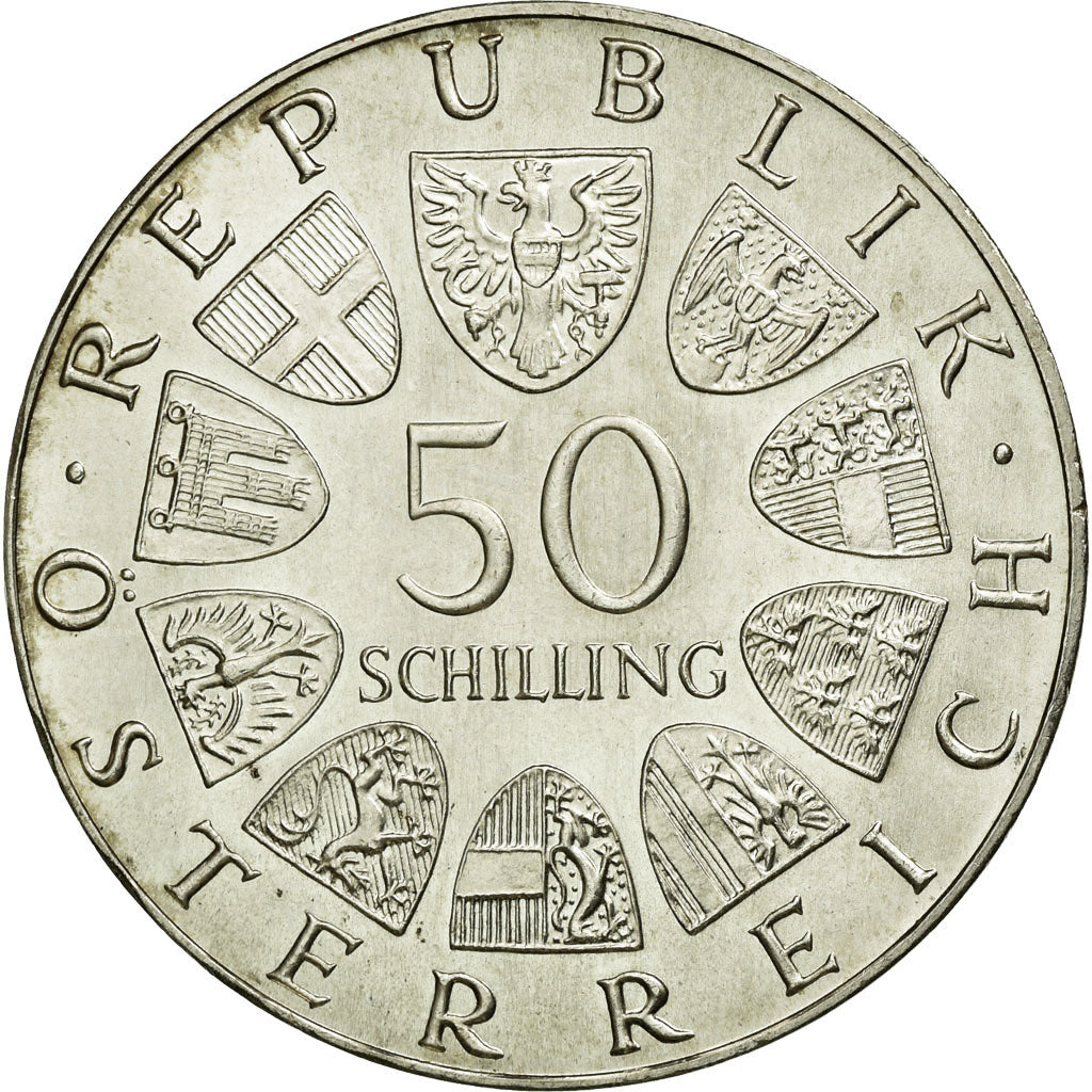 Coin, Austria, 50 Schilling, 1972, AU(55-58), Silver, KM:2914