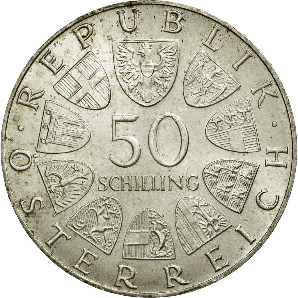 Coin, Austria, 50 Schilling, 1974, AU(55-58), Silver, KM:2921