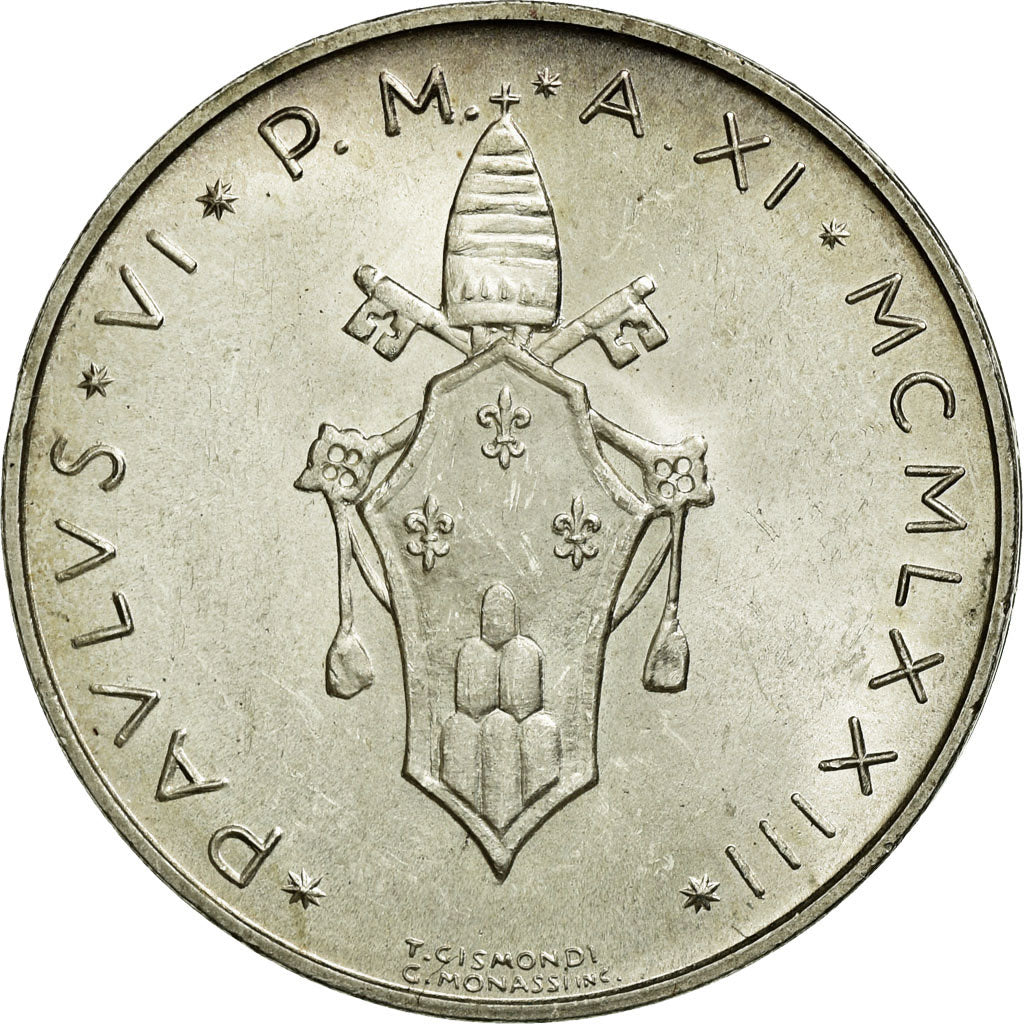 Coin, VATICAN CITY, Paul VI, 500 Lire, 1975, MS(63), Silver, KM:123