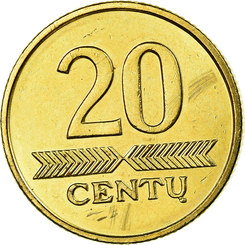 Münze, Lithuania, 20 Centu, 1997, UNZ, Nickel-brass, KM:107