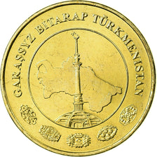 Coin, Turkmanistan, 20 Tenge, 2009, MS(63), Brass, KM:99