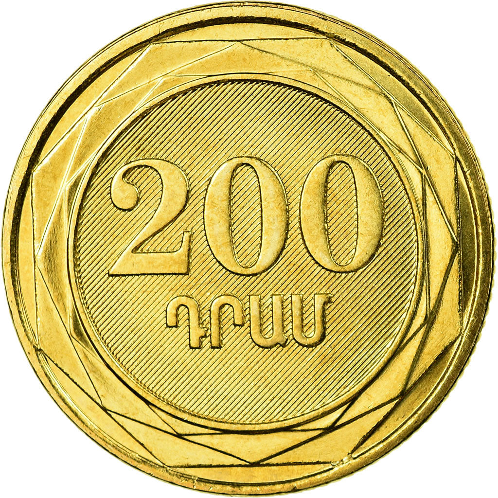 Moeda, Arménia, 200 Dram, 2003, MS(63), Latão, KM:96