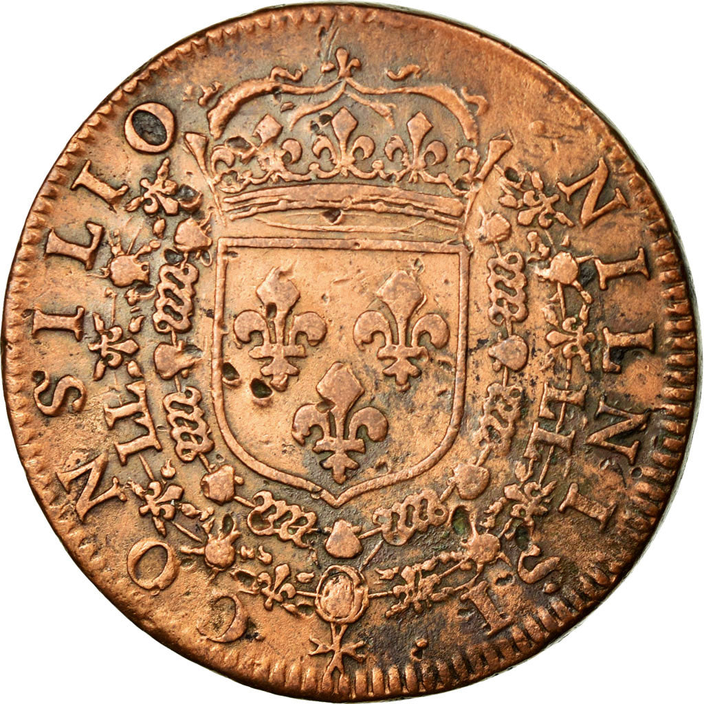 France, Token, Royal, 1649, EF(40-45), Copper, Feuardent:189