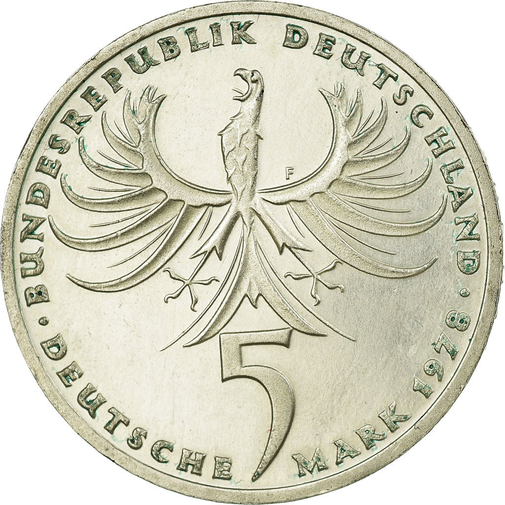 Coin, GERMANY - FEDERAL REPUBLIC, 5 Mark, 1978, Stuttgart, Germany, EF(40-45)