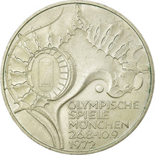 Munten, Federale Duitse Republiek, 10 Mark, 1972, Karlsruhe, PR, Zilver, KM:133
