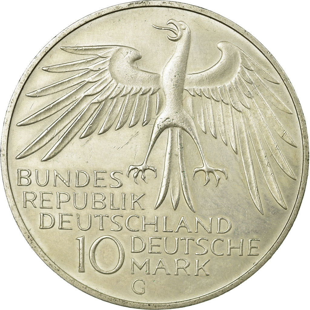 Moeda, ALEMANHA - REPÚBLICA FEDERAL, 10 Mark, 1972, Karlsruhe, AU(55-58)