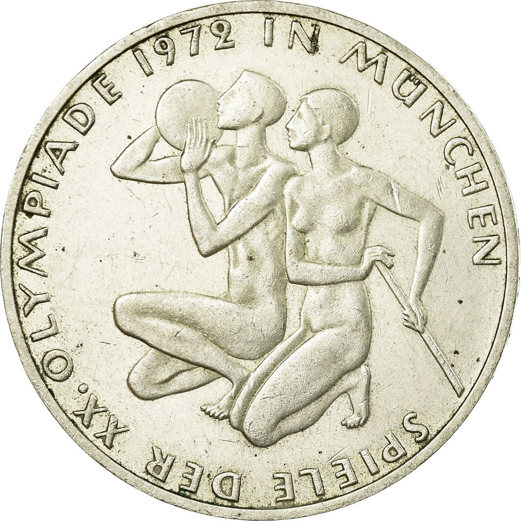 Coin, GERMANY - FEDERAL REPUBLIC, 10 Mark, 1972, Hambourg, EF(40-45), Silver