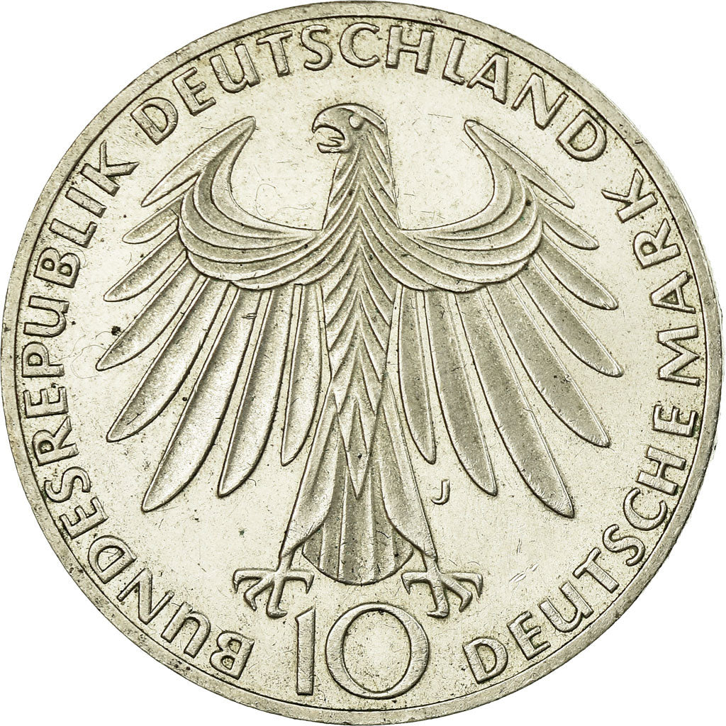 Coin, GERMANY - FEDERAL REPUBLIC, 10 Mark, 1972, Hambourg, EF(40-45), Silver