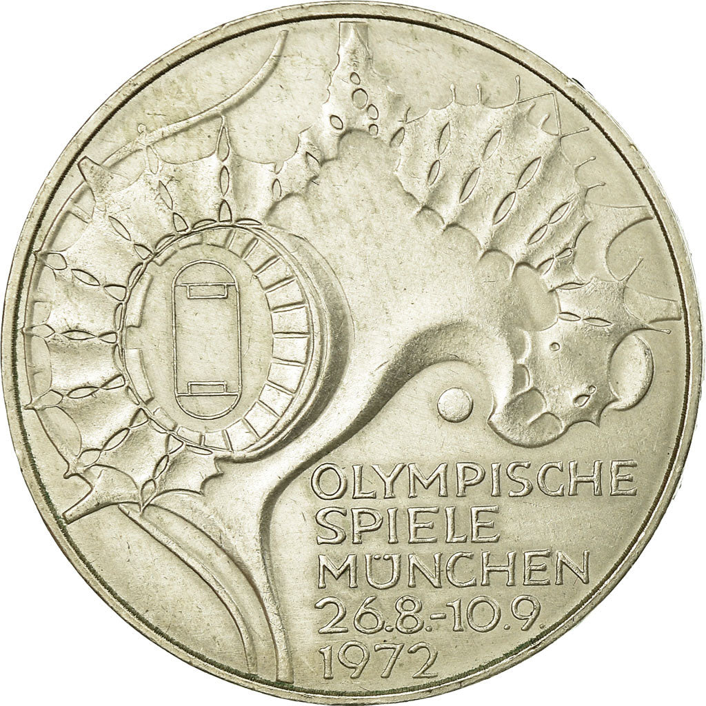 Coin, GERMANY - FEDERAL REPUBLIC, 10 Mark, 1972, Hambourg, EF(40-45), Silver