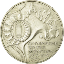 Coin, GERMANY - FEDERAL REPUBLIC, 10 Mark, 1972, Hambourg, EF(40-45), Silver