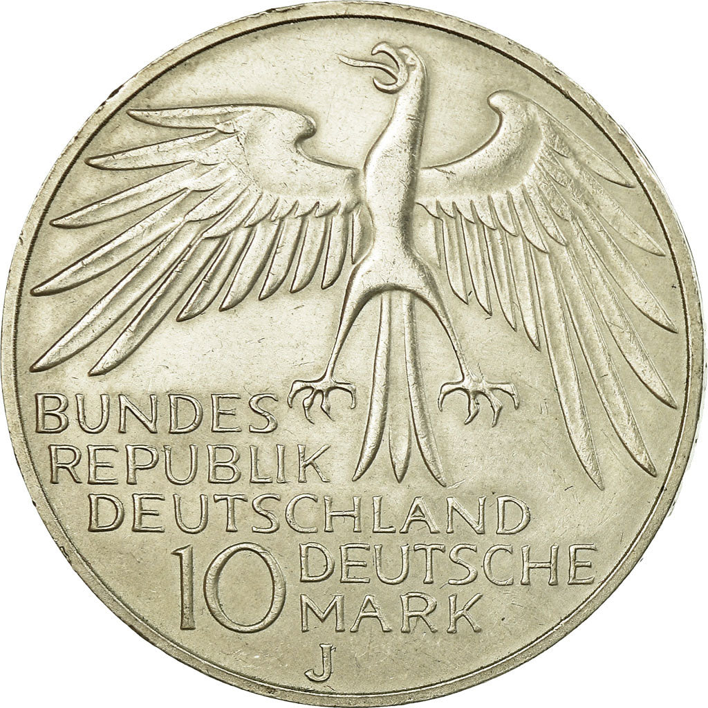 Coin, GERMANY - FEDERAL REPUBLIC, 10 Mark, 1972, Hambourg, EF(40-45), Silver