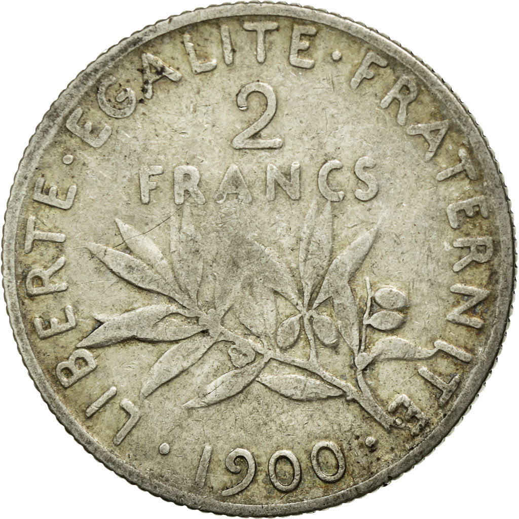 Coin, France, Semeuse, 2 Francs, 1900, VF(30-35), Silver, KM:845.1, Gadoury:532