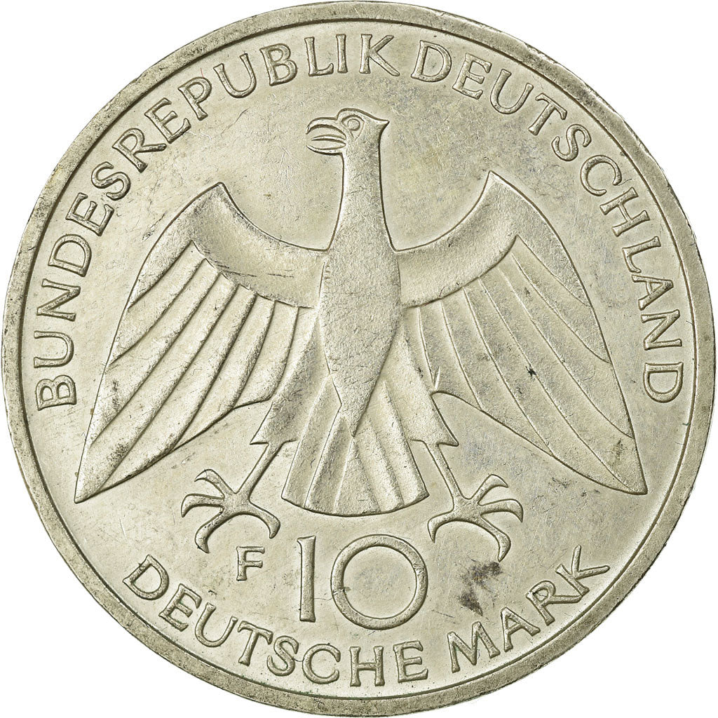 Coin, GERMANY - FEDERAL REPUBLIC, 10 Mark, 1972, Stuttgart, EF(40-45), Silver