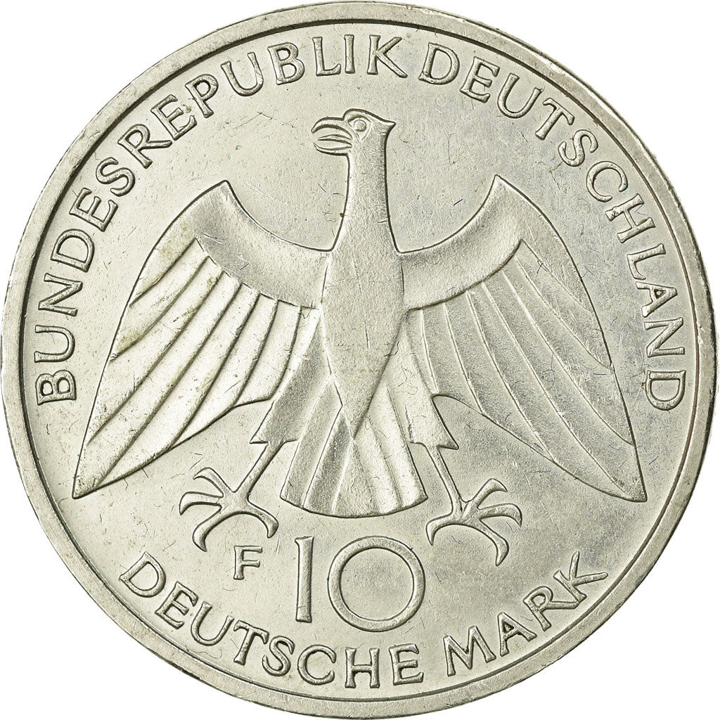 Moneta, Niemcy - RFN, 10 Mark, 1972, Stuttgart, EF(40-45), Srebro, KM:131