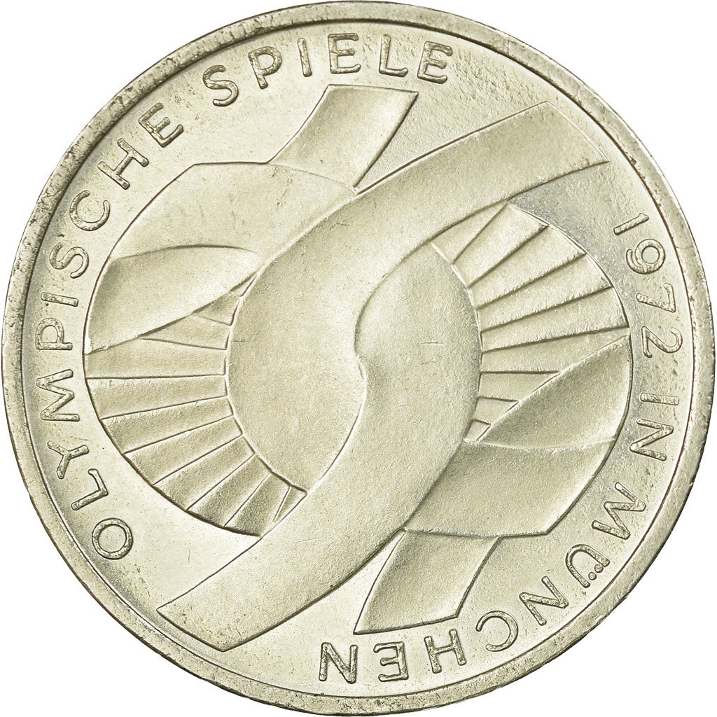 Coin, GERMANY - FEDERAL REPUBLIC, 10 Mark, 1972, Hambourg, EF(40-45), Silver