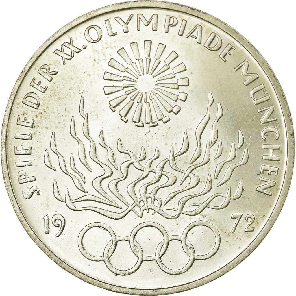 Moneta, Niemcy - RFN, 10 Mark, 1972, Karlsruhe, AU(50-53), Srebro, KM:135