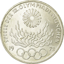 Munten, Federale Duitse Republiek, 10 Mark, 1972, Karlsruhe, PR, Zilver, KM:135