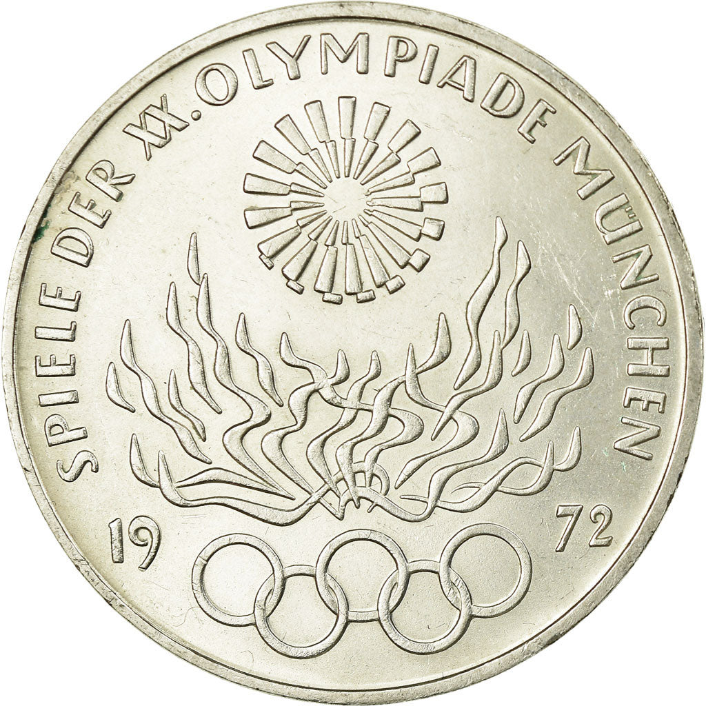 Coin, GERMANY - FEDERAL REPUBLIC, 10 Mark, 1972, Karlsruhe, AU(55-58), Silver