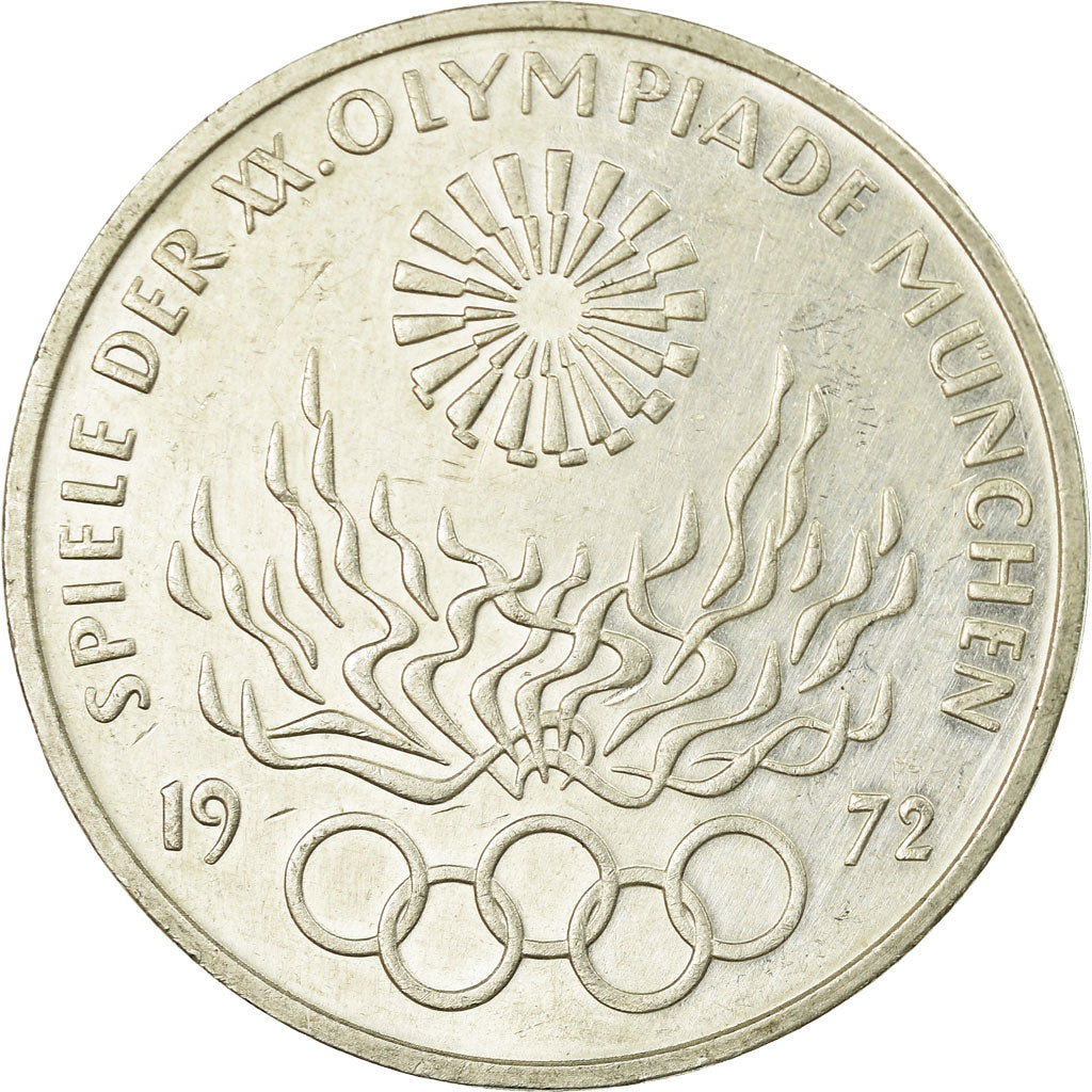 Coin, GERMANY - FEDERAL REPUBLIC, 10 Mark, 1972, Stuttgart, EF(40-45), Silver