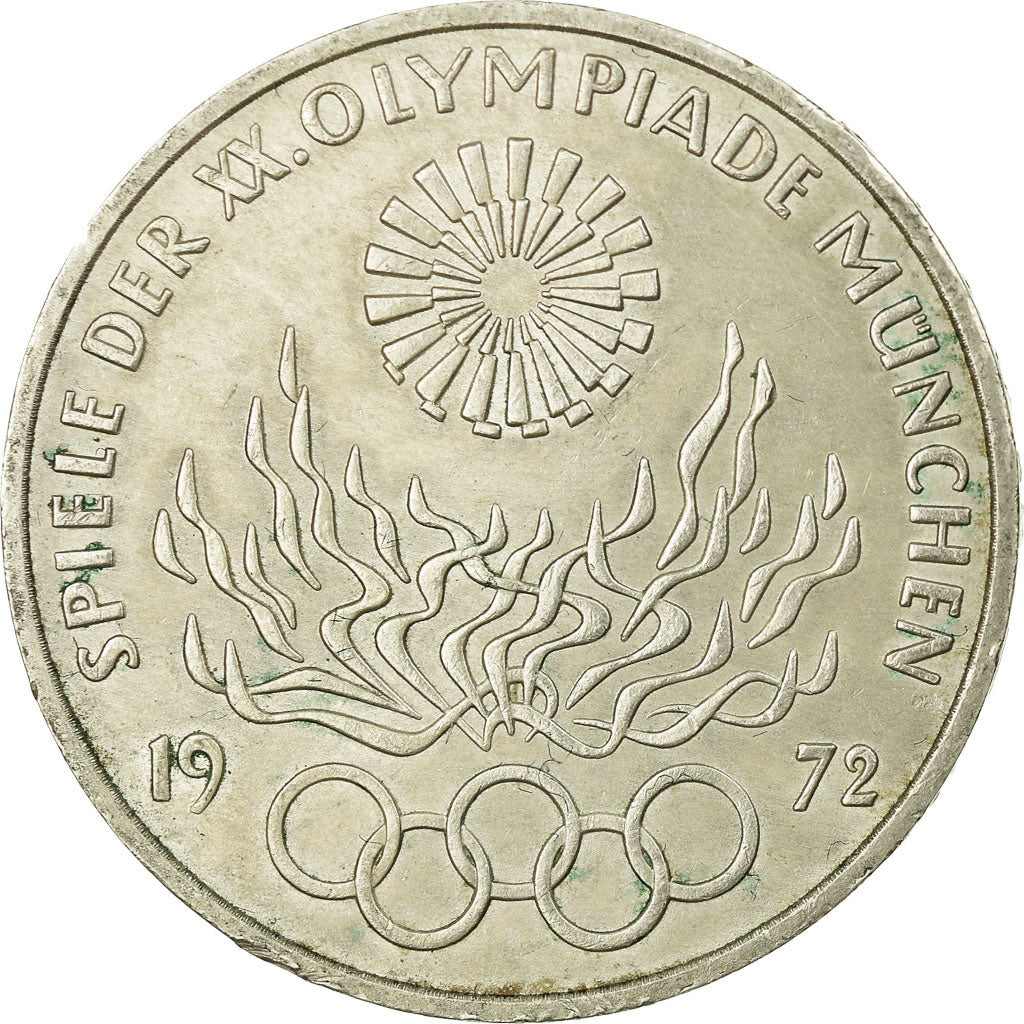 Coin, GERMANY - FEDERAL REPUBLIC, 10 Mark, 1972, Hambourg, EF(40-45), Silver
