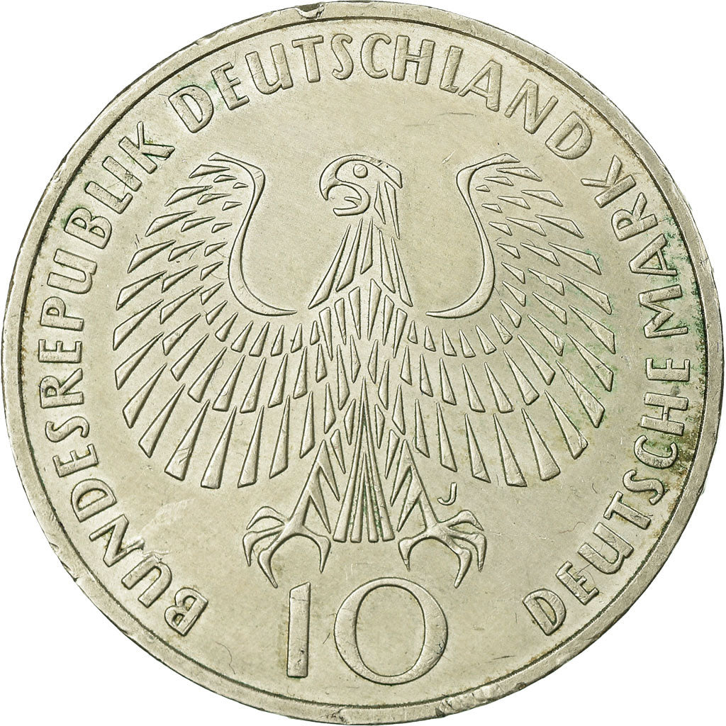 Coin, GERMANY - FEDERAL REPUBLIC, 10 Mark, 1972, Hambourg, EF(40-45), Silver