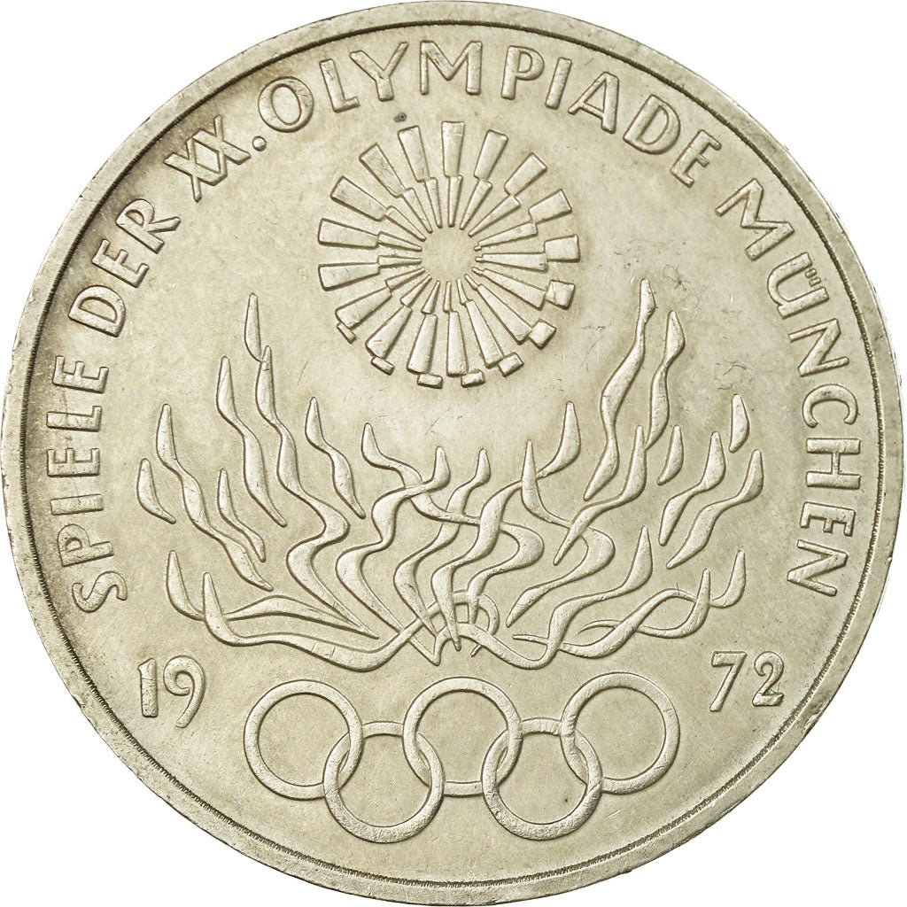 Moneta, GERMANIA - REPUBBLICA FEDERALE, 10 Mark, 1972, Hambourg, BB, Argento